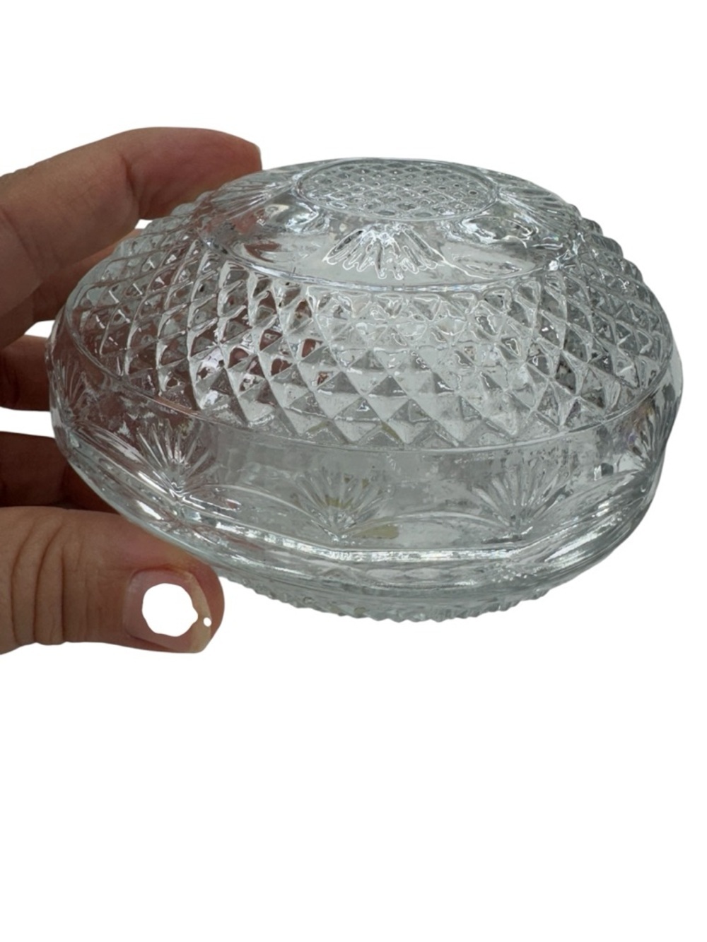 aTiara Exclusives by Fostoria Crystal Egg Trinket Dish Covered candy EASTER - Picture 7 of 10